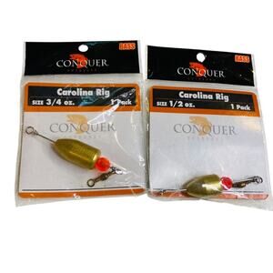 New Conquer Outdoors Bass‎ Fishing Carolina Rig 3/4 oz. Set of 2 Weights